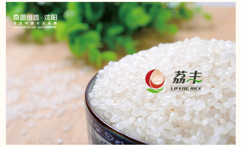 荔丰大米标志设计，专业大米品牌策划，专业大米VIS设计，沈阳奇思创意