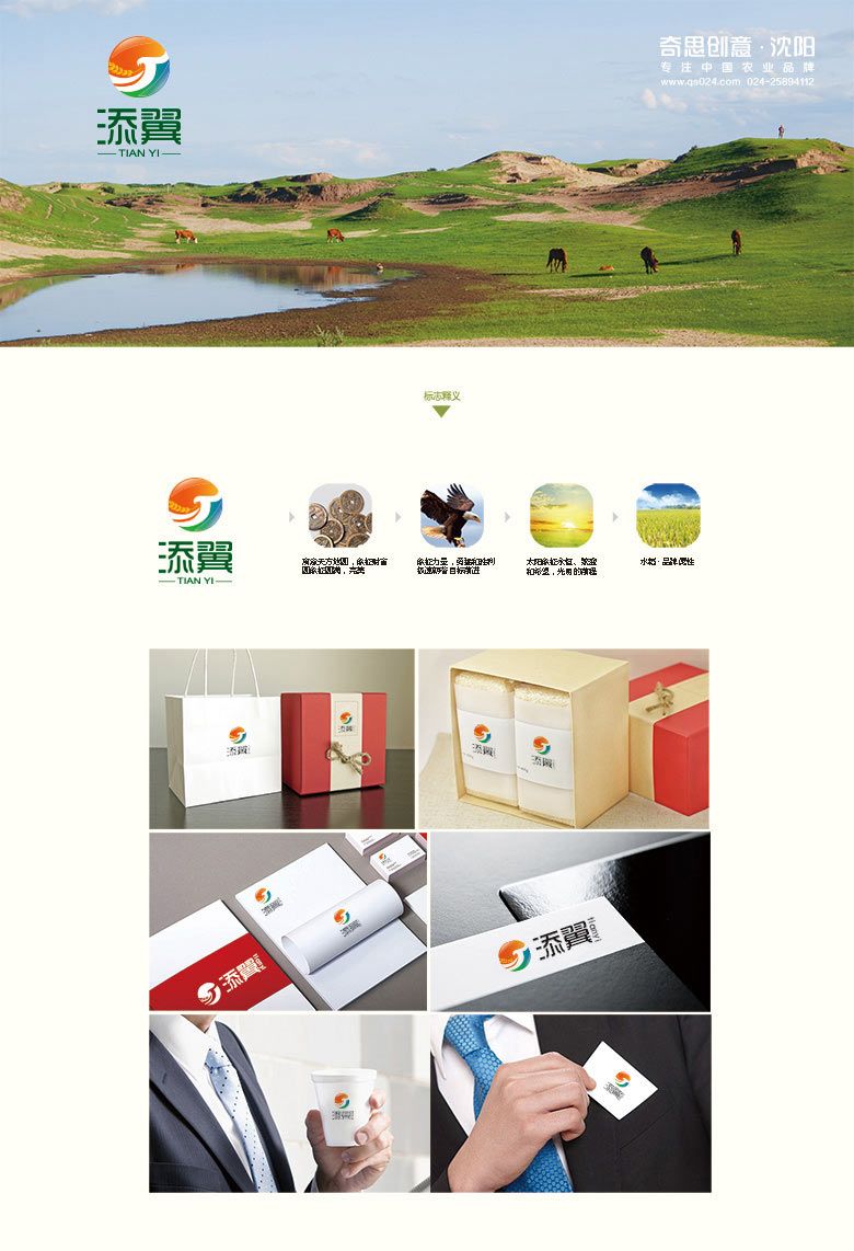 内蒙古添翼品牌标识设计，大米品牌标识设计，大米企业标识设计，沈阳奇思创意